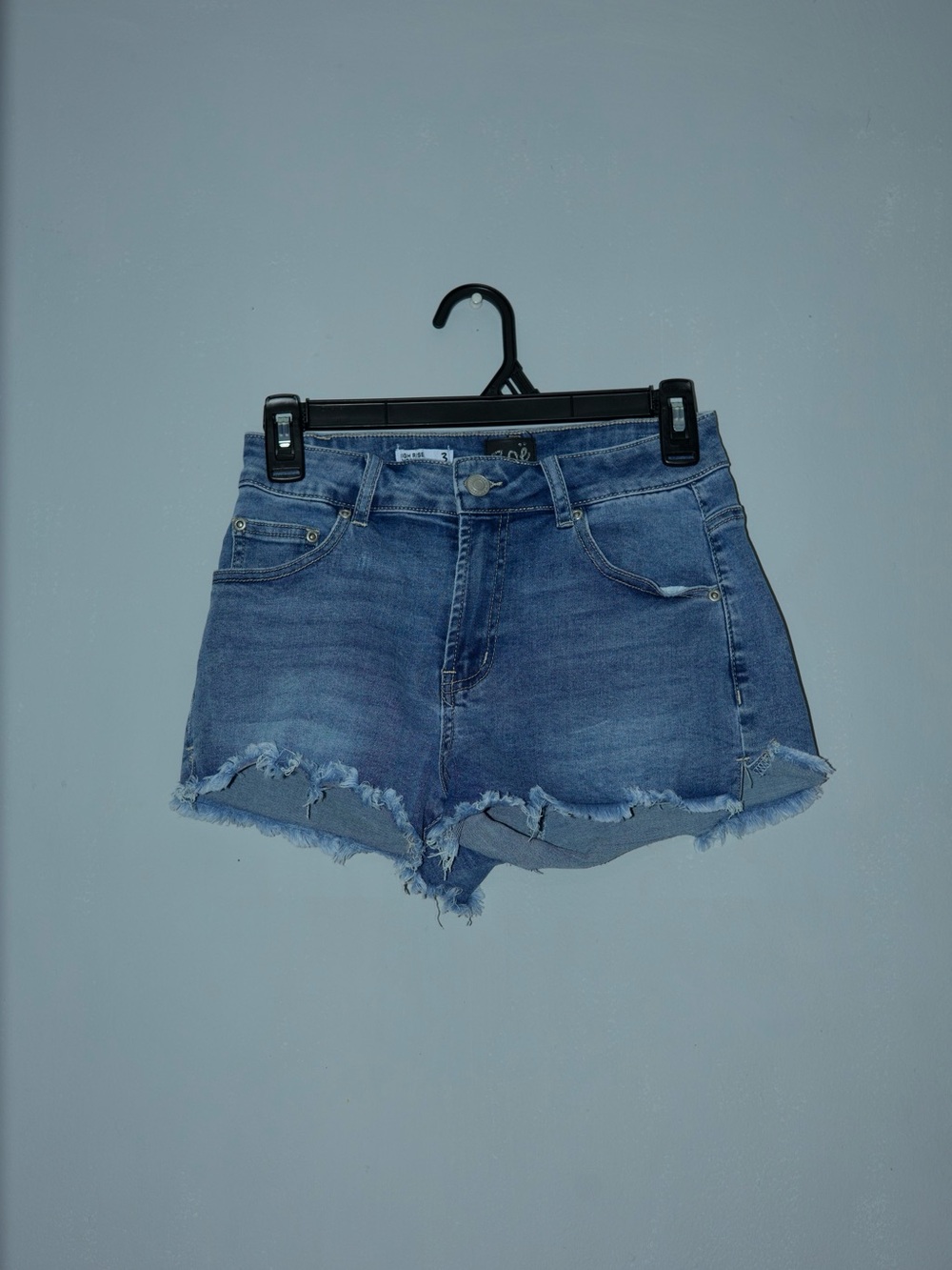 Casual Distressed Denim Women's Shorts - Blue